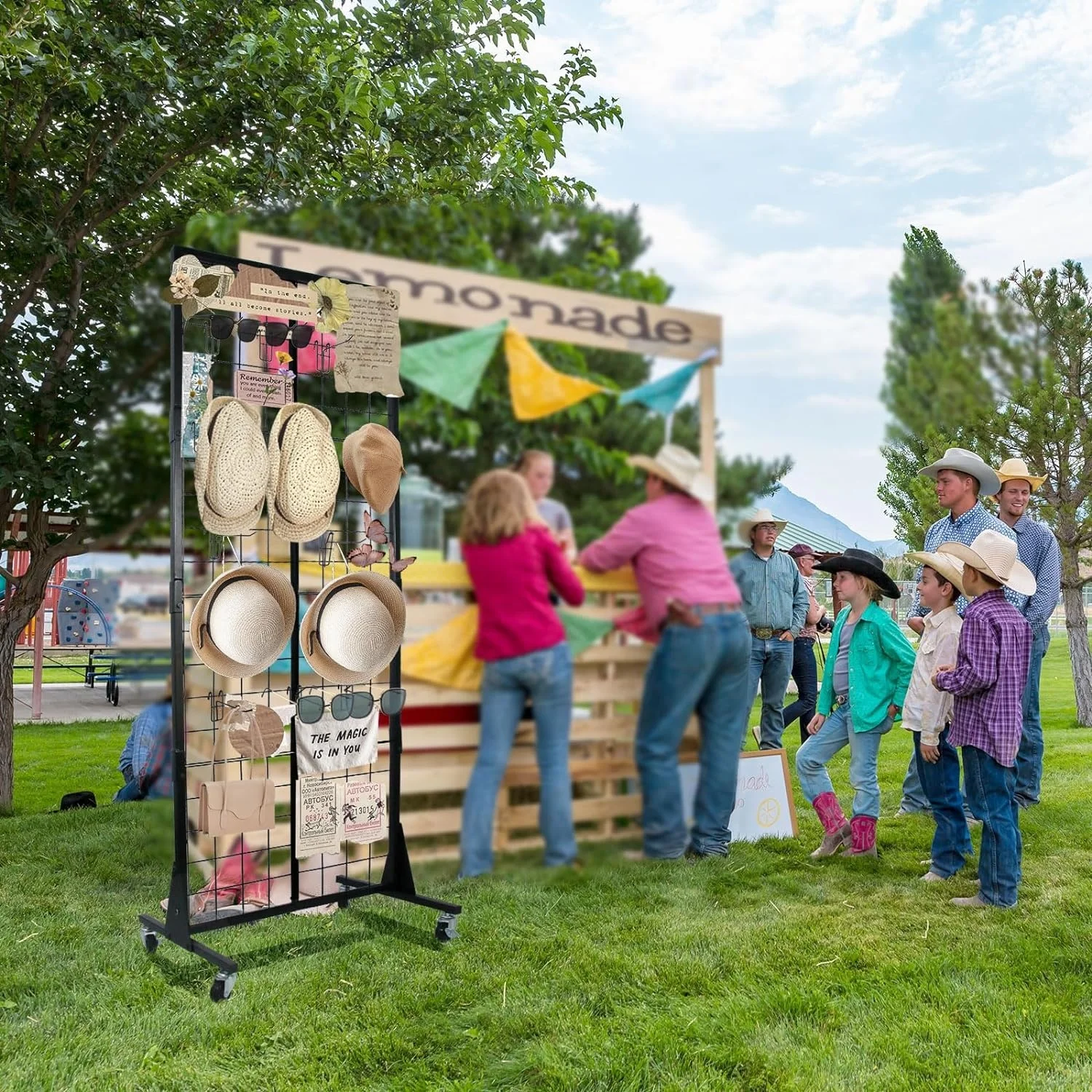 Girdwall Panel Tower,  Grid Wall Display Rack, grid wall panels
