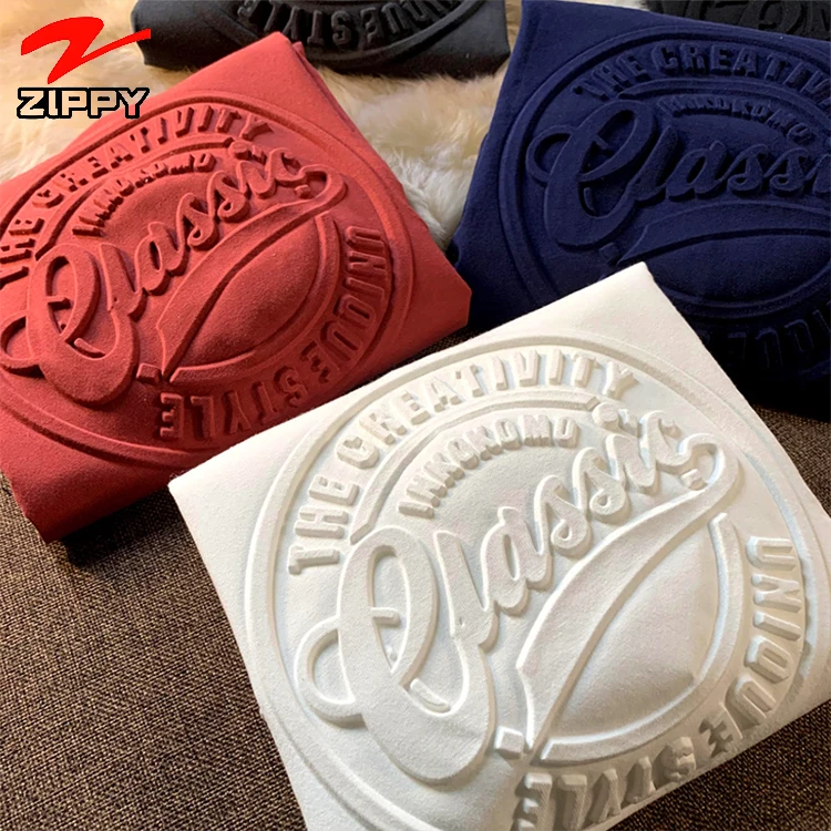 2022 Custom Fashion Embossed Tee 100% Cotton T shirts Pullover Premium Men Custom Embossed summer logo  Shirt