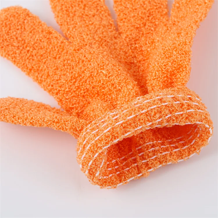 Customized Logo Many Color Eco Friendly Massager Body Cleaning Exfoliating Gloves Scrubbers Bath Body Mitts Five Fingers Gloves