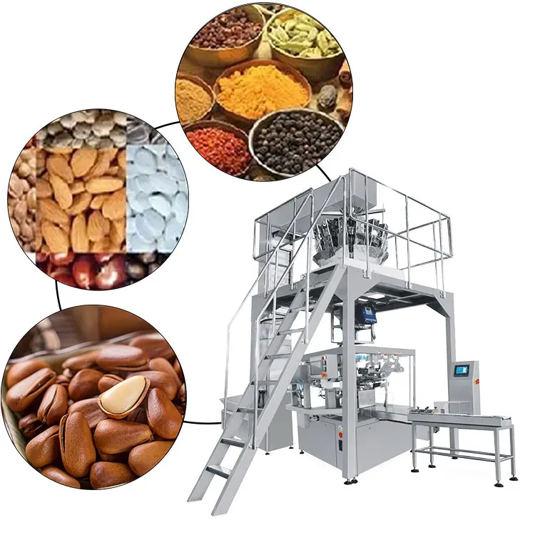Factory Wholesale Automatic Rotary Premade Stand Up Zipper Pouch Packaging Machine For Potato Chips Popcorn