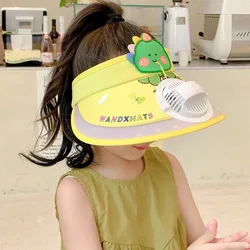 Детская шляпа с козырьком, Детская летняя Солнцезащитная шляпа с вентилятором, перезаряжаемая, для мальчиков и девочек, защита от солнца, крутая уличная шляпа