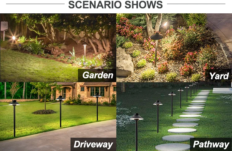 USA Warehouse LT2402 Die-Cast Brass Low Voltage 12V AC/DC Landscape Lighting Path Light G4 LED Bulb for Garden Yard Lighting