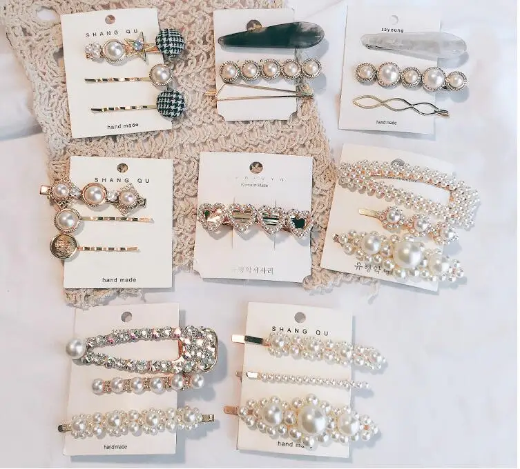 
Pearl side hairpin Korea ins net red girl clip cute headwear children small side clip girl bb clip 