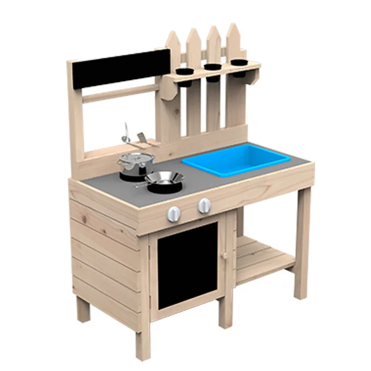 Children Wooden Kitchen Play Sets Cabinet Baby Kitchen Cooking role play Toy Set