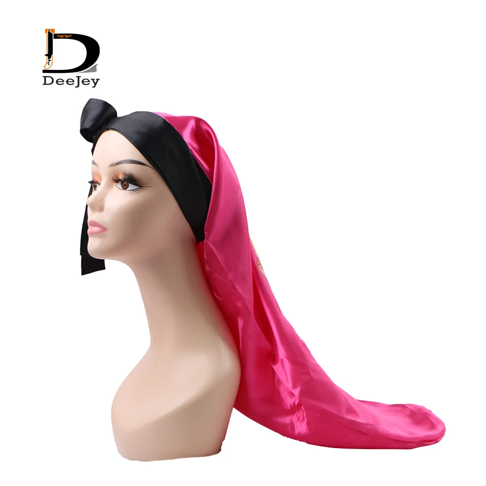  Fire Sale Wholesale Satin Adjustable Long Bonnet With Tie Band Custom Logo For