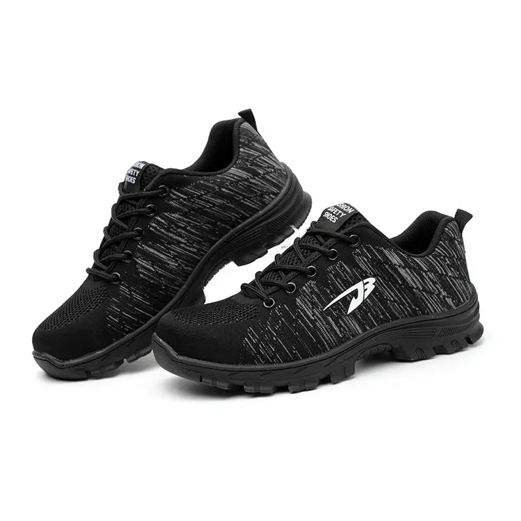 High Quality Trendy Lightweight Low Price Black Steel Safety Shoes