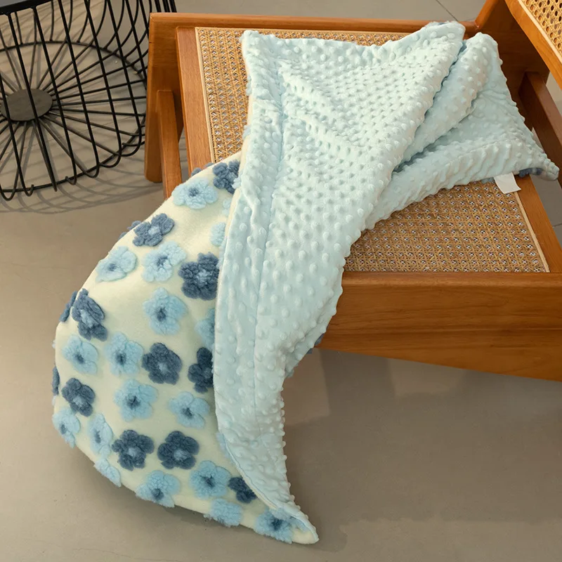 Jacquard Bean Down Blanket Super Soft Cozy Sofa Blanket Cover Bed Couch Sofa Cover Throw Blanket for All Seasons