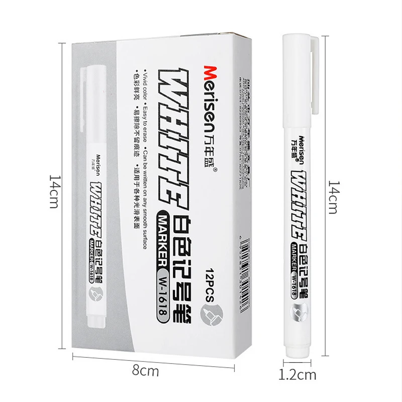 High Quality Simple 1.0mm Quick Drying Waterproof White Marker Student Writing Tire Painting