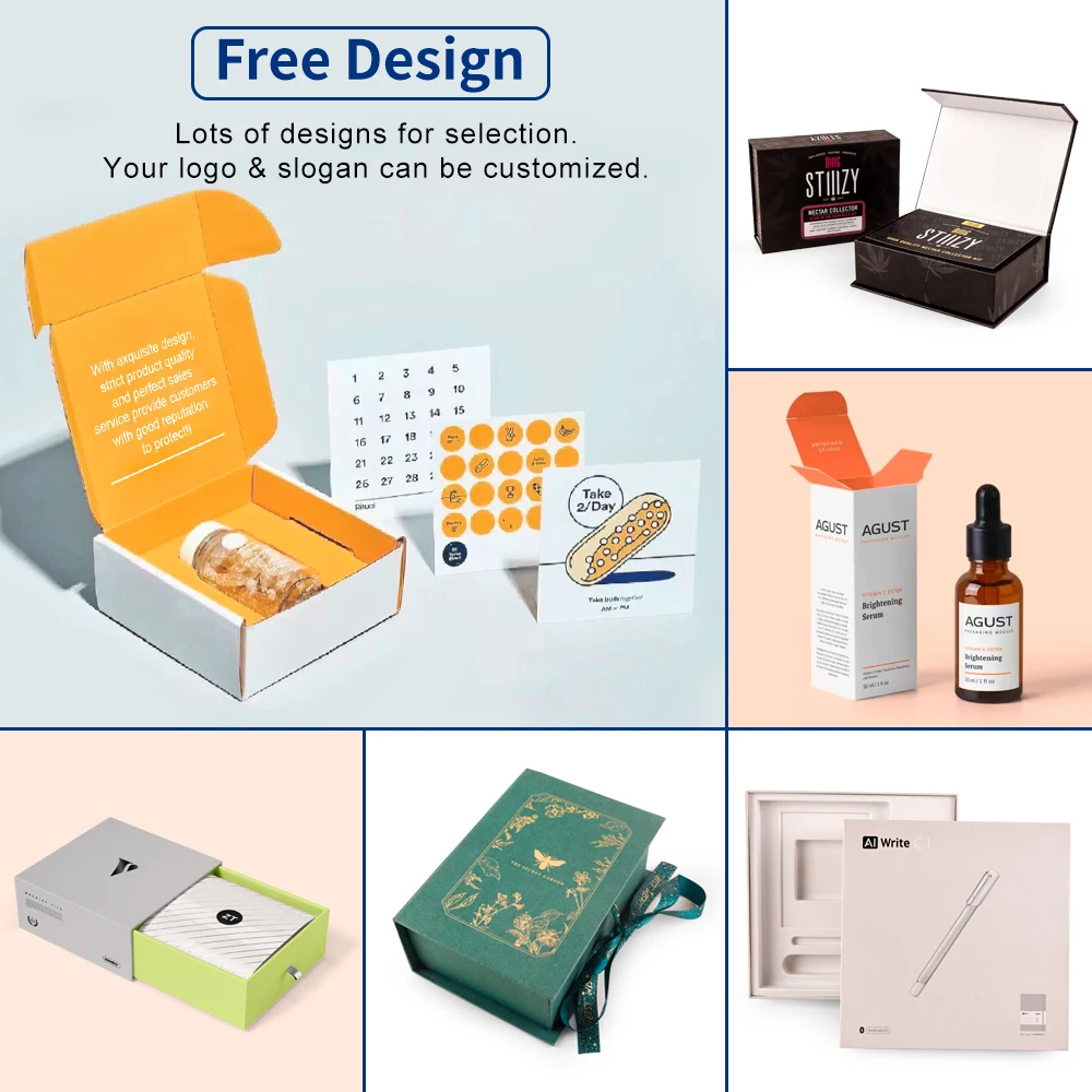 Eco-friendly Printed Packaging Corrugated board Box Custom Shipping Mailer Paperboard Embossing Paper Boxes for Cosmetic