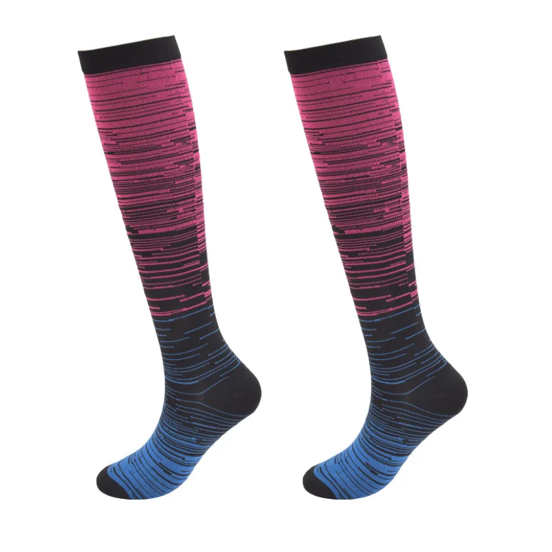 OEM Knee High Men Compression Yoga Soccer Socks Custom Logo Football Socks Design Compression Breathable Running Socks