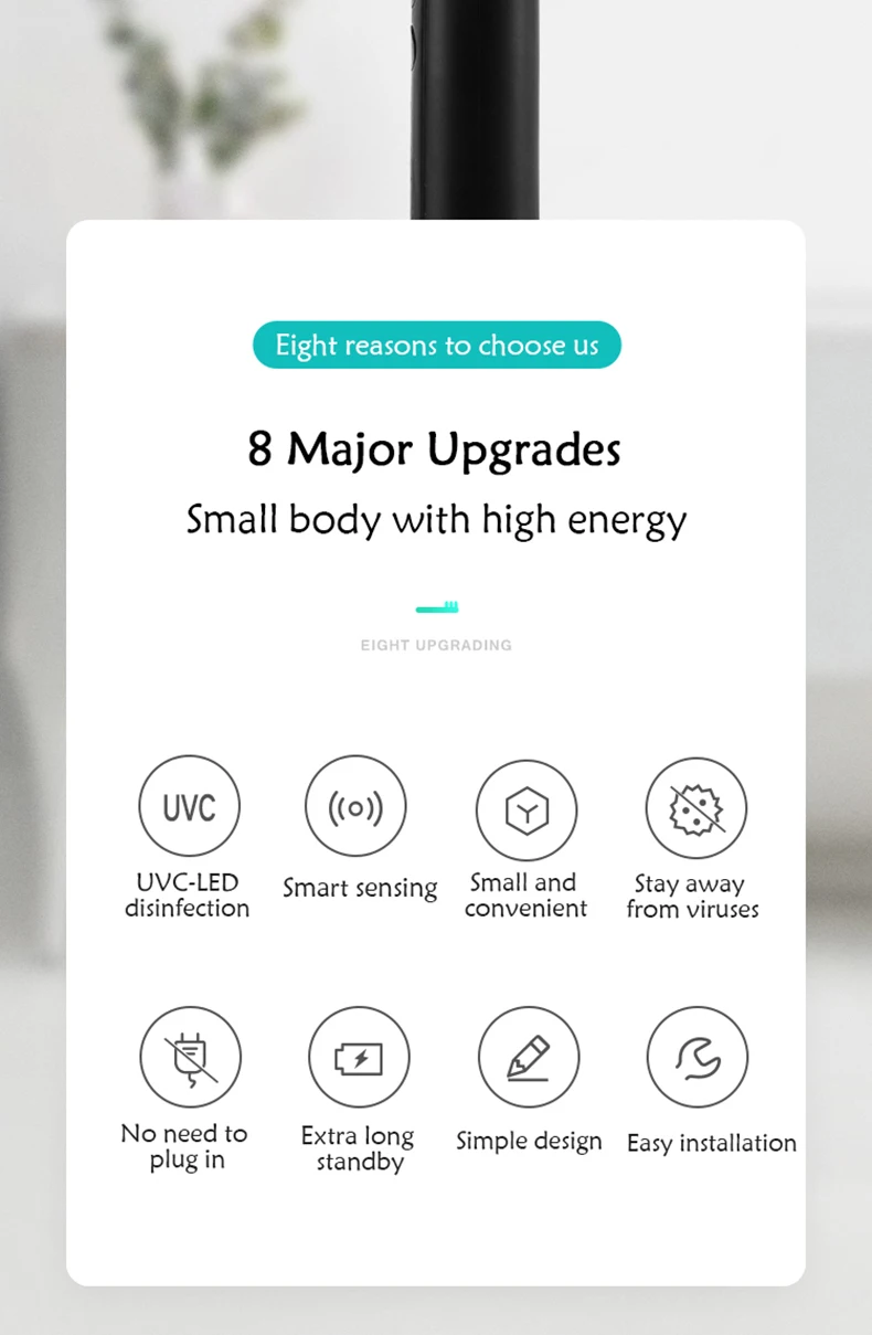 PSB multi function mini travel portable uv light toothbrush sterilizer