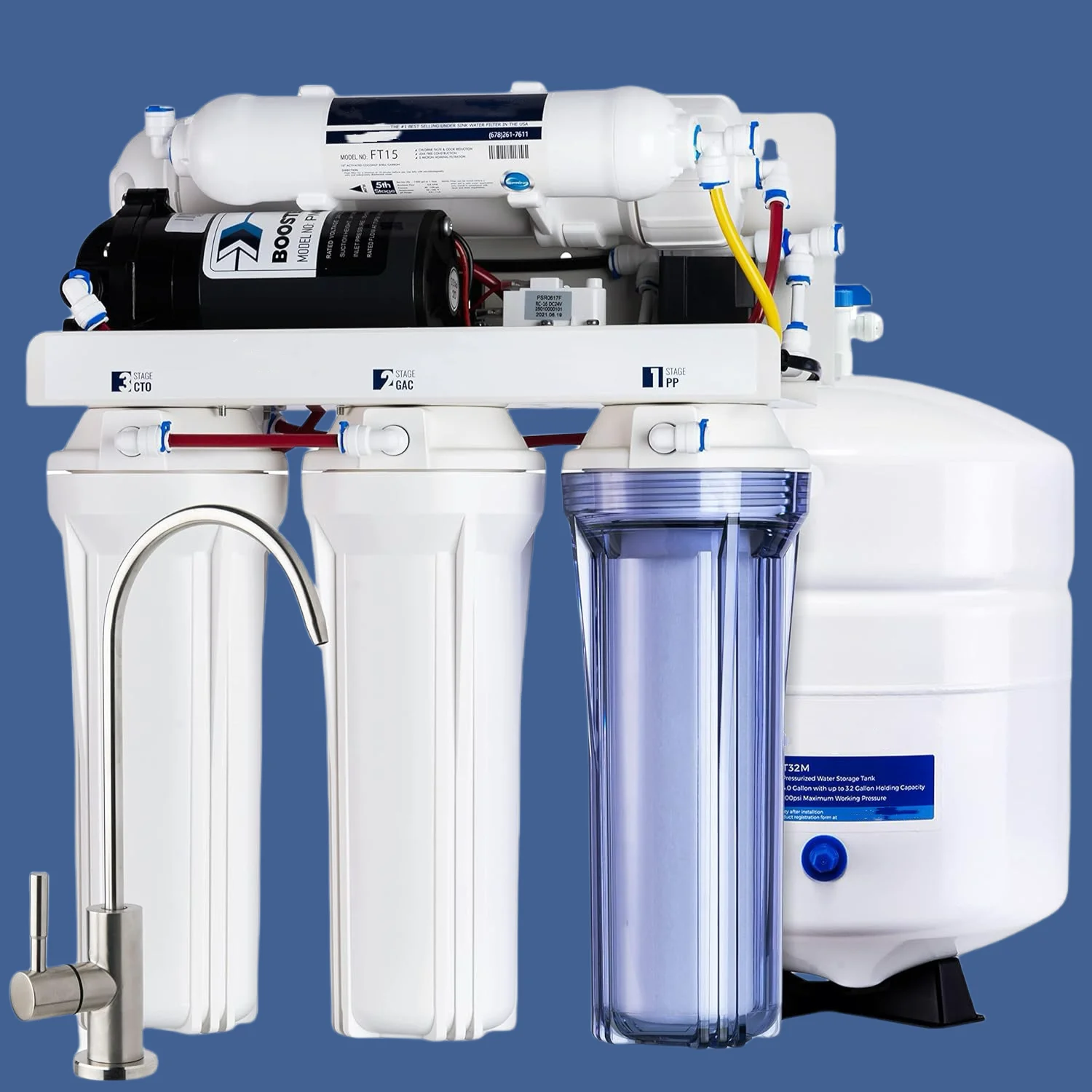 RO system 100 gpd undersink 5 stages RO Reverse Osmosis Water Filter System TDS Remova for home use