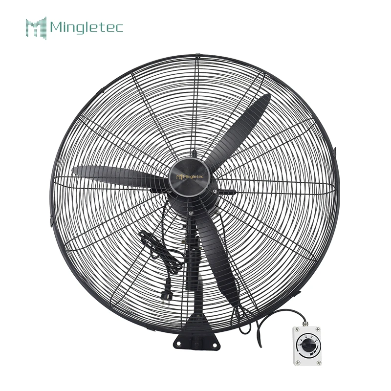 Brushless DC Motor aluminum Blades Industrial Oscillating wall Fan with switch