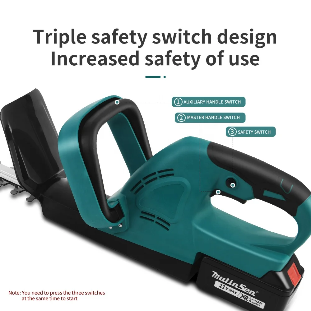 21V Rechargeable Cordless Lithium Battery Hedge Shears Trimmer Brushless Garden Pruning Tool Shrubs Trimmer