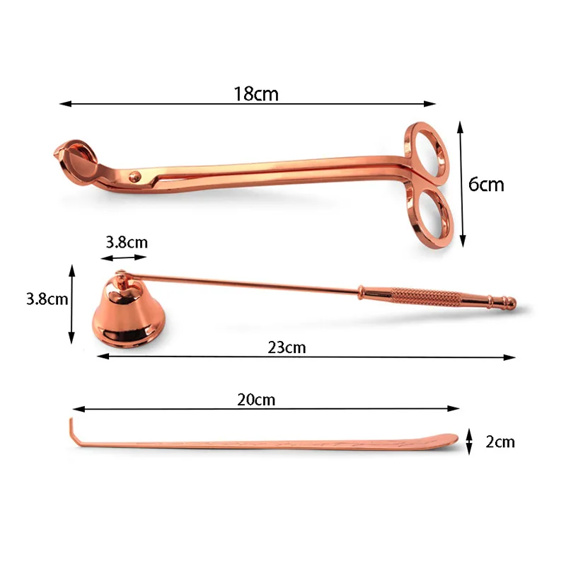 4 In 1 Luxury Stainless Steel Snuffer Wick Trimmer Dipper Storage Tray Plate Candle Accessories Set