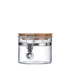 Lock design high borosilicate glass sealed jar for kitchen supplies storage food seasoning candy    Factory direct sale