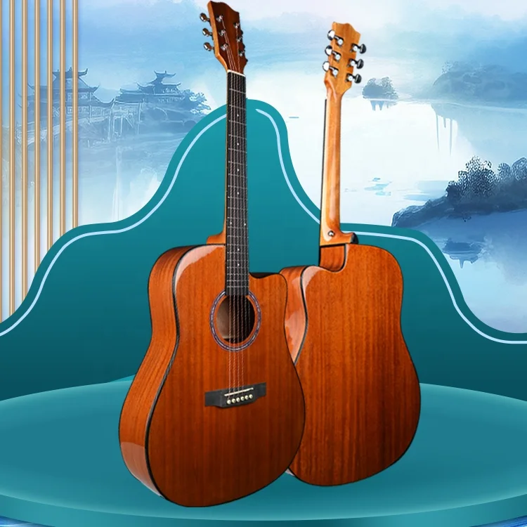 Wholesale MOQ 200pcs 41 inch high quality top mahogany acoustic guitar for Children