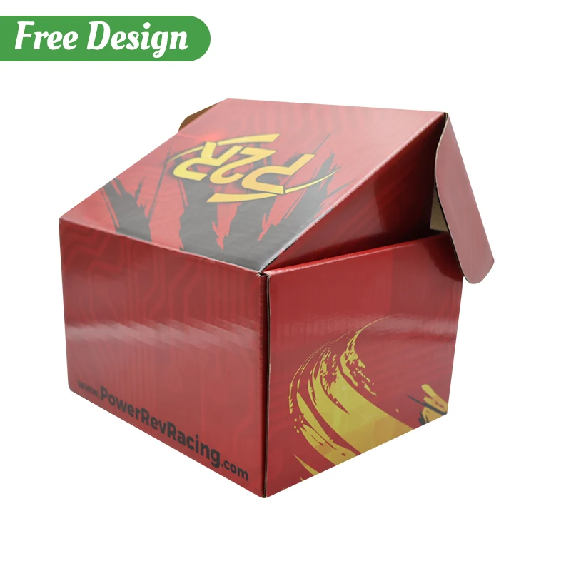 Custom red paper mailing box automotive parts with single-sided color printing big kraft paper corrugated mailer box packaging