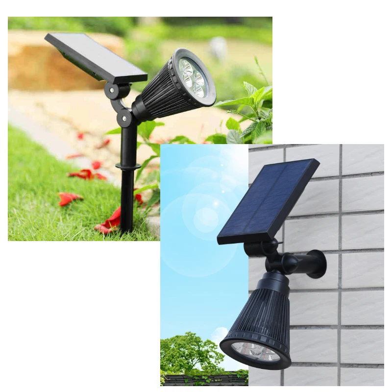 Durable Solar Spotlight 7Pcs Lamp Beads Polysilicon Panel Waterproof Outdoor Lights For Garden Tree