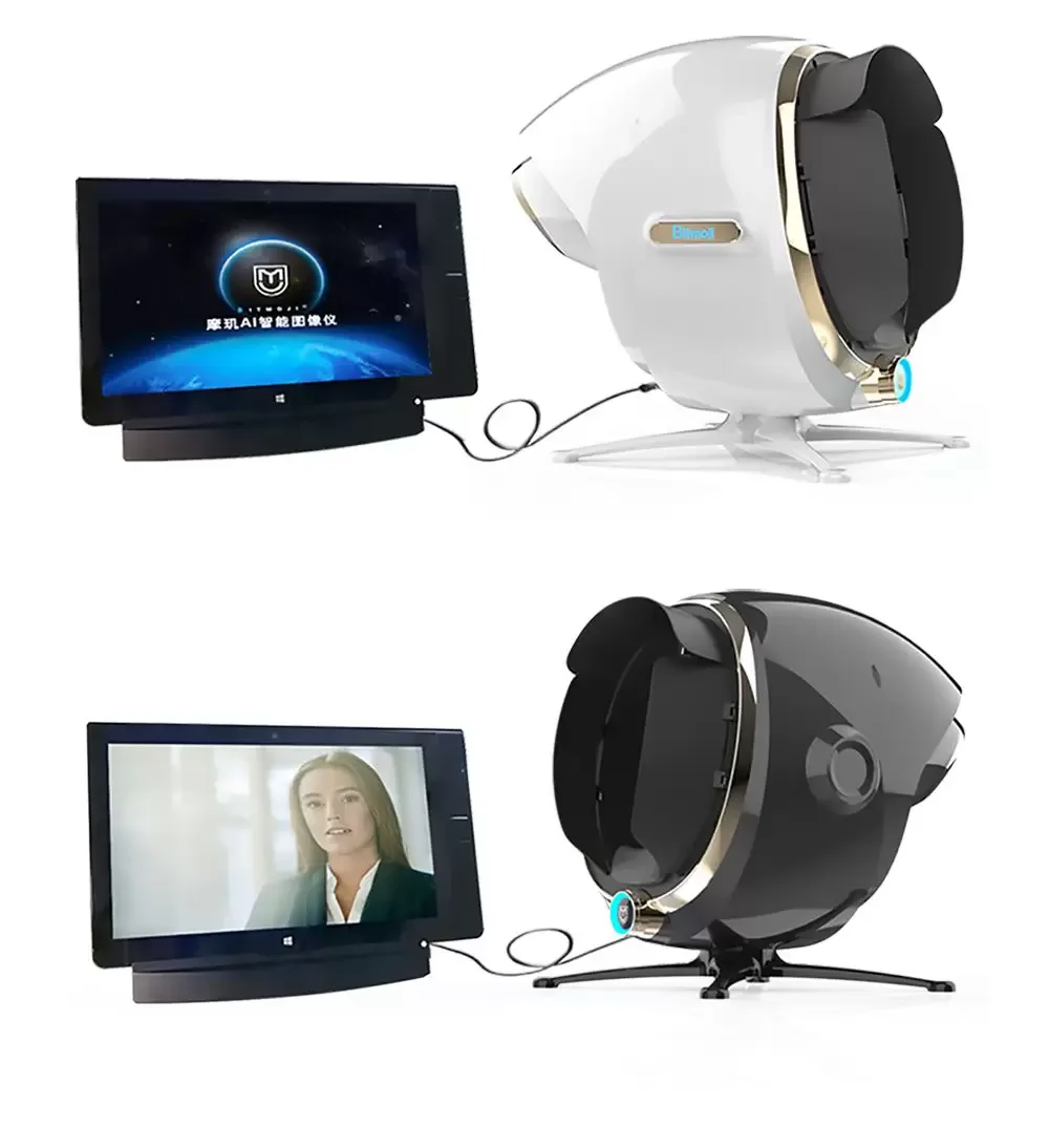 Virtual skin color analyzer 6 languages AI Intelligent magic mirror skin scanner analysis for facial