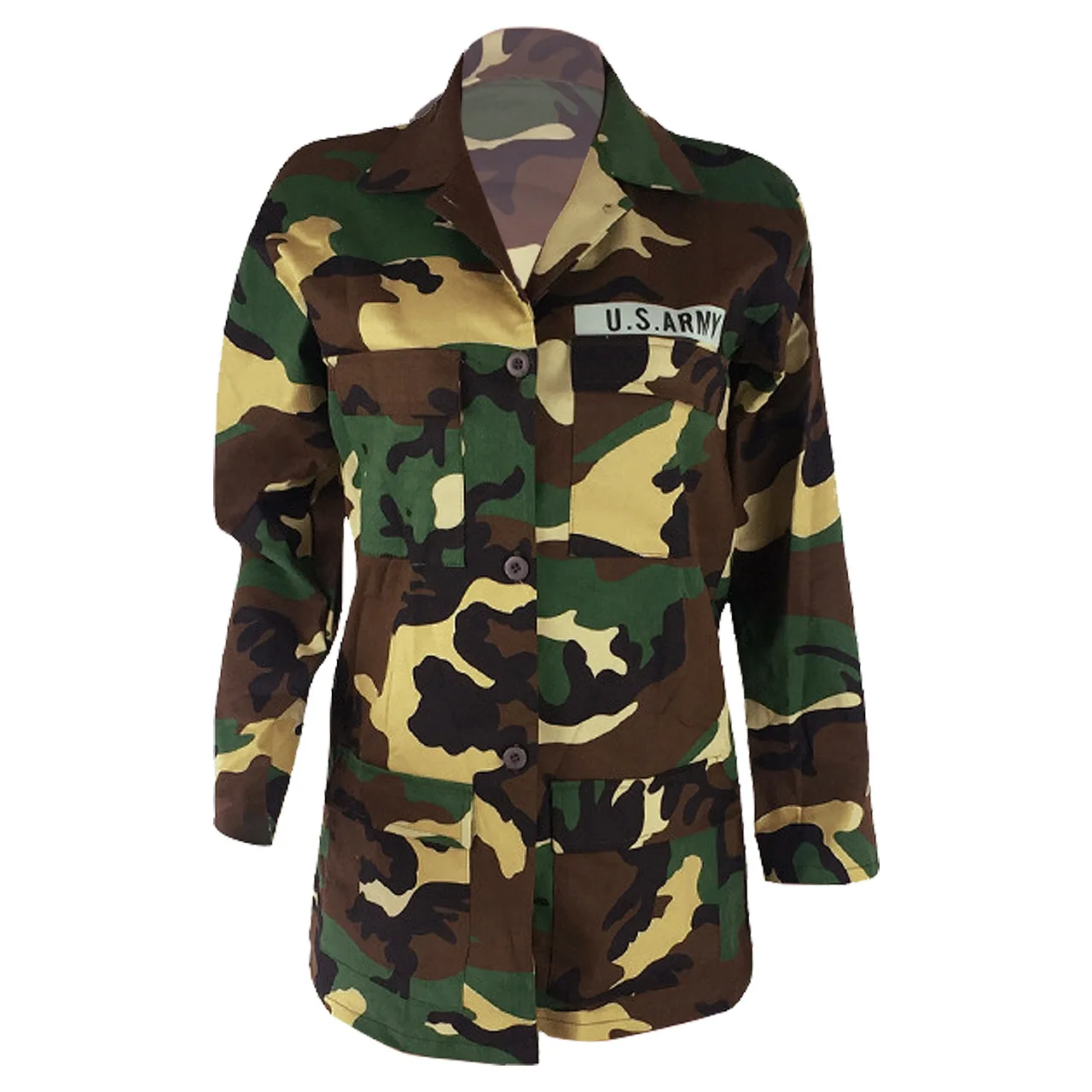 
USA Army Military Trench Coat Plus Size Women Camouflage Ready To Ship Jackets 