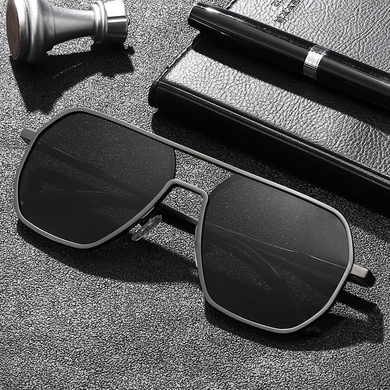 DL Glasses wholesale double bridge pilot sunglasses metal golden sun shades fashion lentes de sol