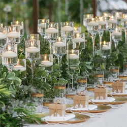 3 glass candle holder set glass cylinder hurricane candleholder for wedding table centerpieces