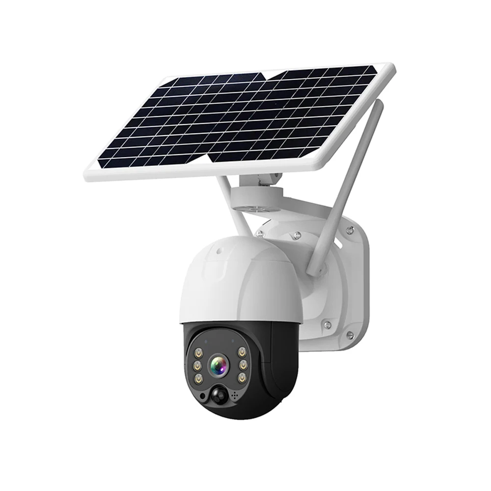 QEARIM solar battery powered outdoor security camera Low power PIR detection ICSEE 3g 4G LTE Sim card solar ip camera