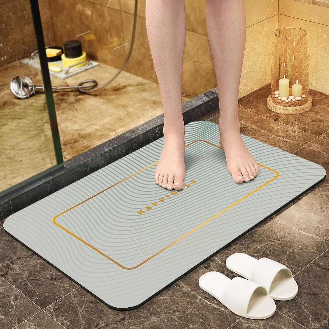 U-HOME Toilet Non Slip Anti Fatigue Outdoor Floor 4 Set 2 Piece Bath Rug Bathroom Mat Kitchen Living Room Rubber Floor Mat