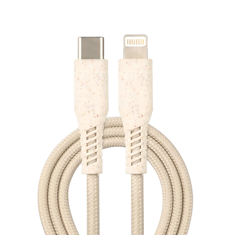 Fast charge Quick Transmission wheat straw fiber Material Cables Biodegradable USB Data Cable