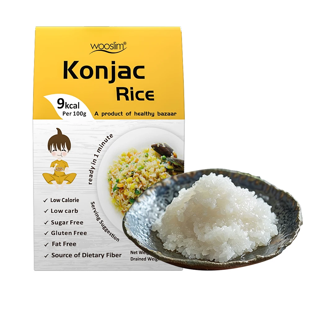 China Factory Wholesale Shirataki Noodles Keto Food Konjac Rice Gluten Free Instant Konjak Arroz with High Fiber