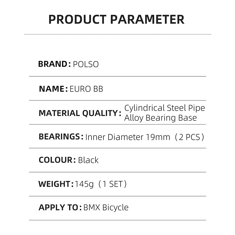 Euro BB BMX Bike Bottom Bracket High Quality Bike Parts BB for BMX Bike