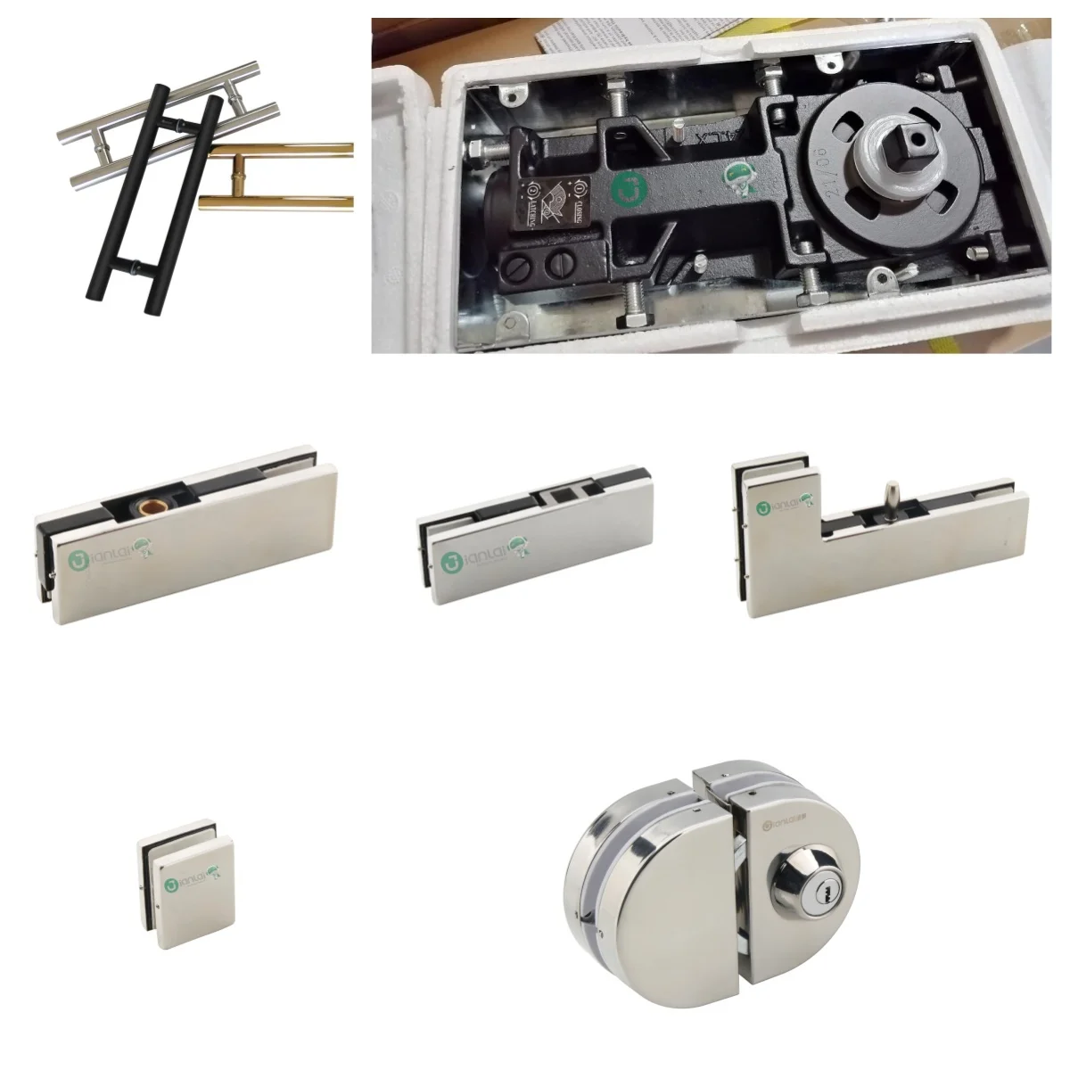 Glass Door Fittings Accessories For Floor Spring Patch Fittings Combo Set Hydraulic Floor Spring