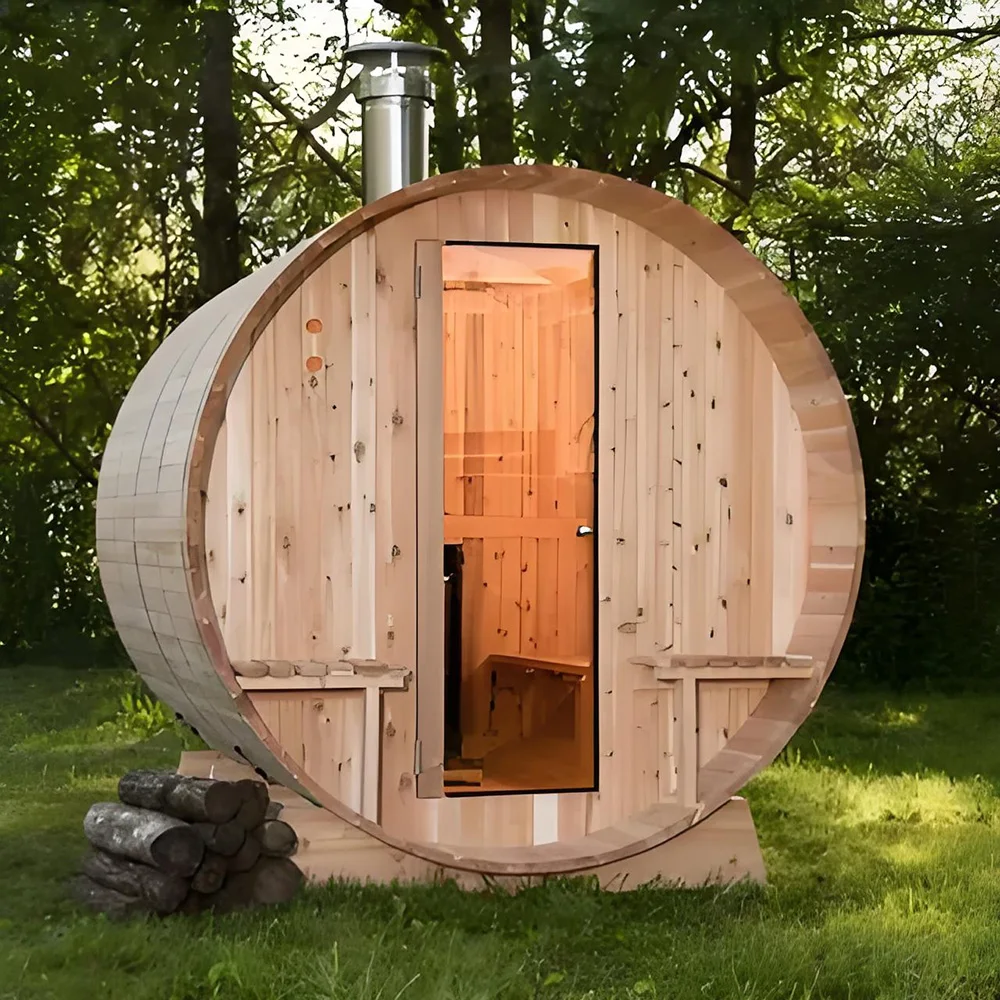 Outdoor luxury Han circular Hemlock sweat steaming room