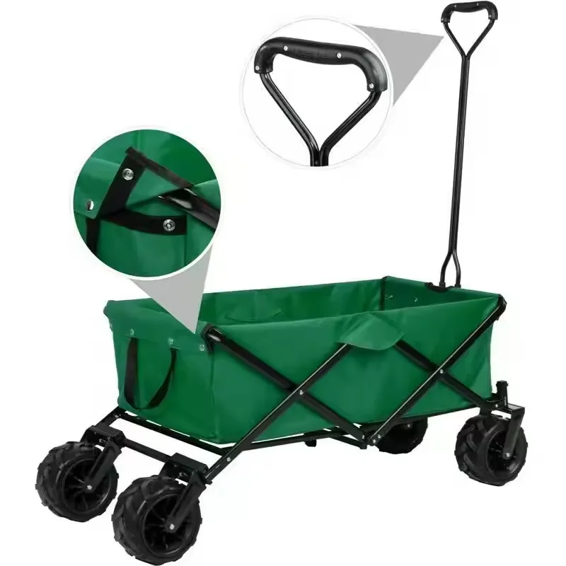All Terrain Utility Kids Trolley Cart Folding Wagon Cart Garden Yard Tool Toy Cart