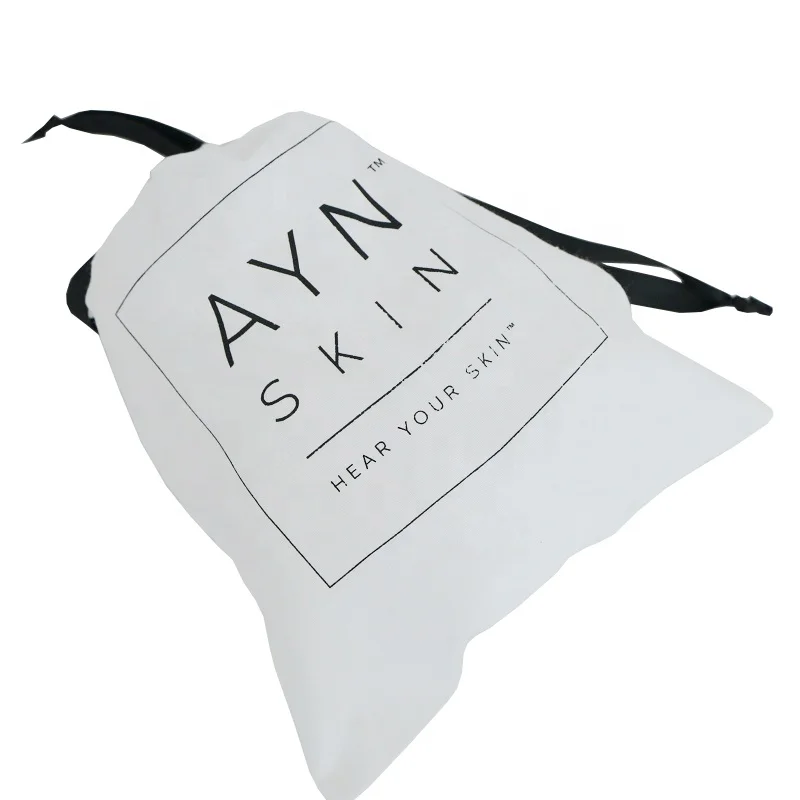 100% biodegradable 5oz white small cotton draw string bag