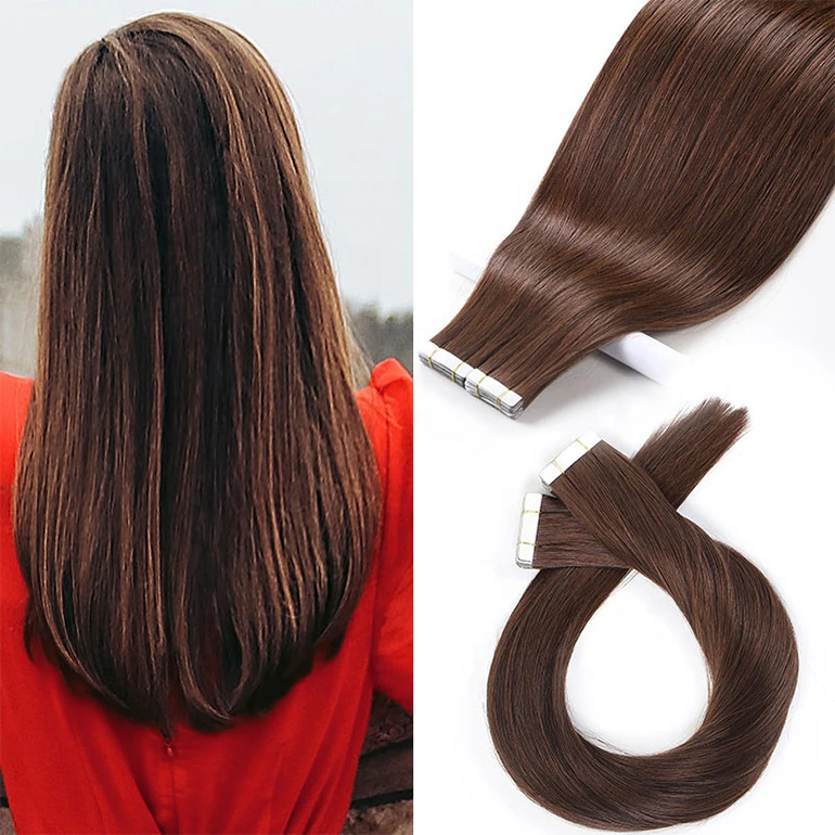 20 22 inch brown tape in hair bestseller european virgin remy 100% human hair tape in extensions invisible tape hair extensions