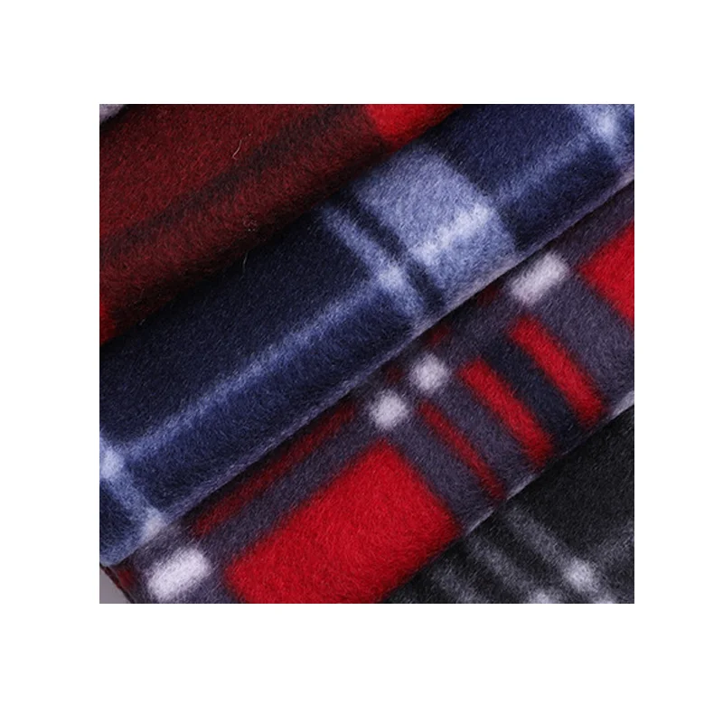 wholesale plaid print polar fleece fabric