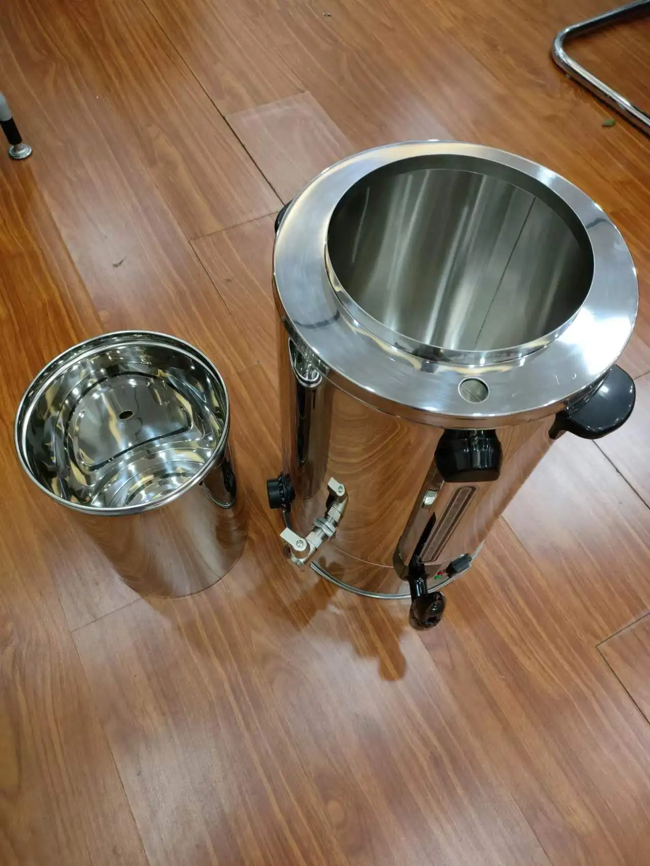 Новая конструкция двойная электрическая урна для горячей воды коммерческая 304 из нержавеющей стали молока сохраняет воду и молоко теплой