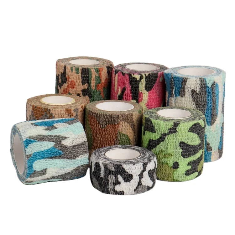 Factory direct sale elastic non-woven camouflage printed crepe bandage for sports safety