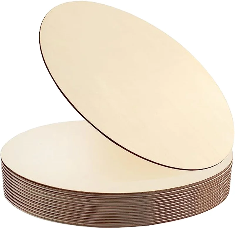 Unfinished Round Wood Plywood Crafts Unfinished Blank Rounds Slice Cutouts for DIY wood blanks
