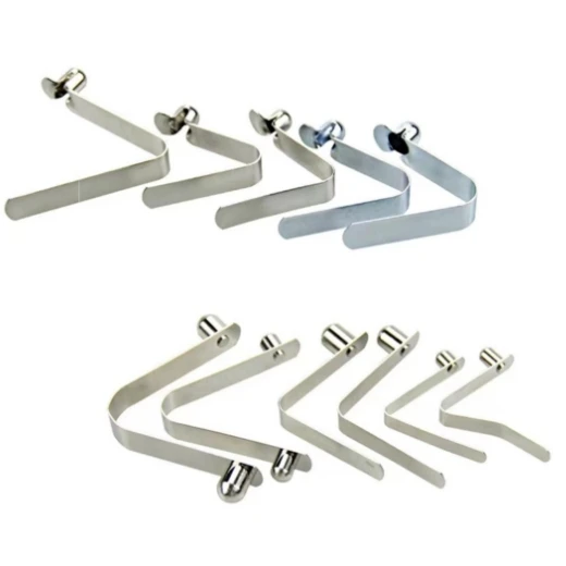 Custom V-shape spring clip with single or double button tube telescopic snap buckle