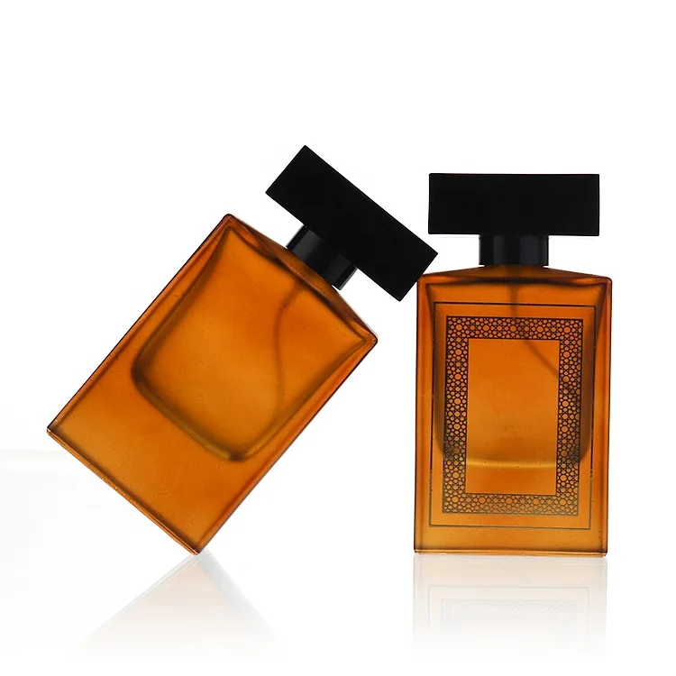 Custom Logo Square 50ml Glass Parfum Perfume Bottle Men Cologne Spray With Black