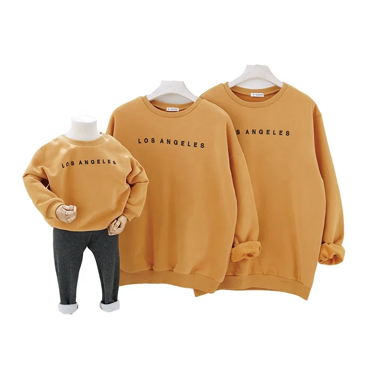 SADI hot selling family sweatshirts set mom and kids clothes mommy me 90% cotton casual women clothing