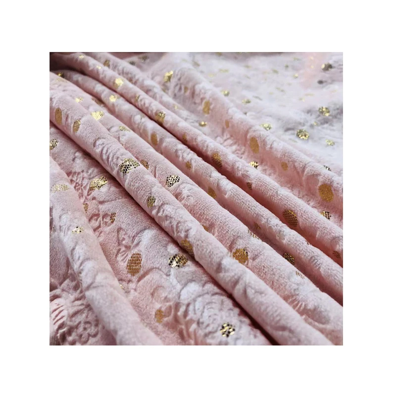  Модная полиэфирная рельефная ткань полиэфирное платье креп-ткань с божьей фольгой дизайнерская бархатная для женской детской одежды