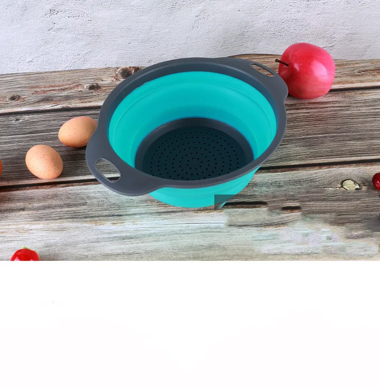 Folding draining plastic basin with drain rack basket kitchen for bowls fruit and vegetable
