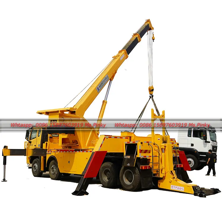 Sinotruk HOWO 8*4 сверхмощный роторный эвакуатор с 360 градусами и подъемным краном 26 тонн