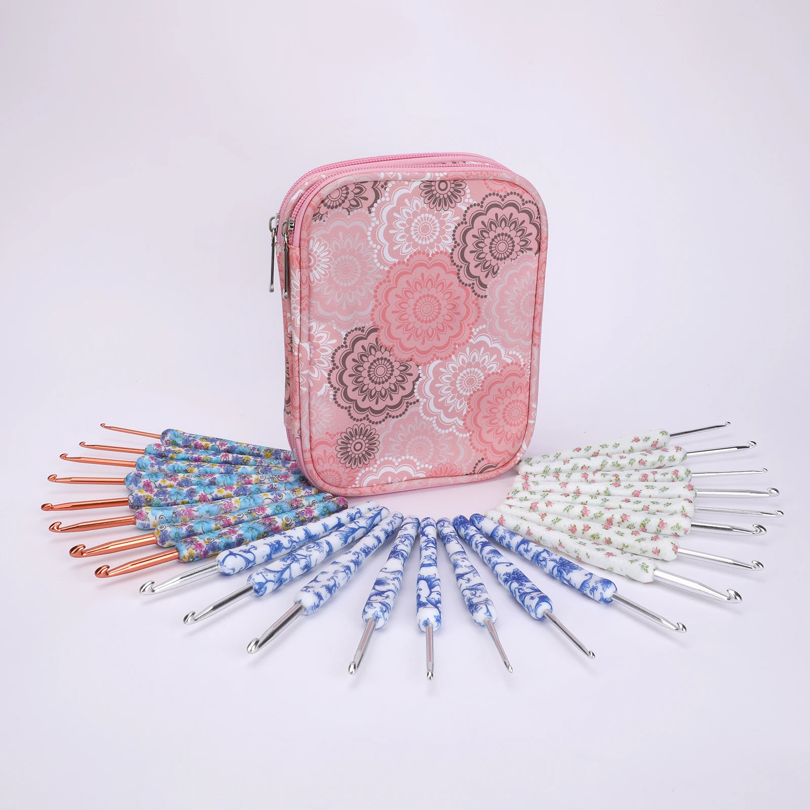 Looen Factory 2-Type Soft Hook Knitting Needles Small Size Silicone Crochet Set DIY Beginners Experienced Crafters Metal Gift