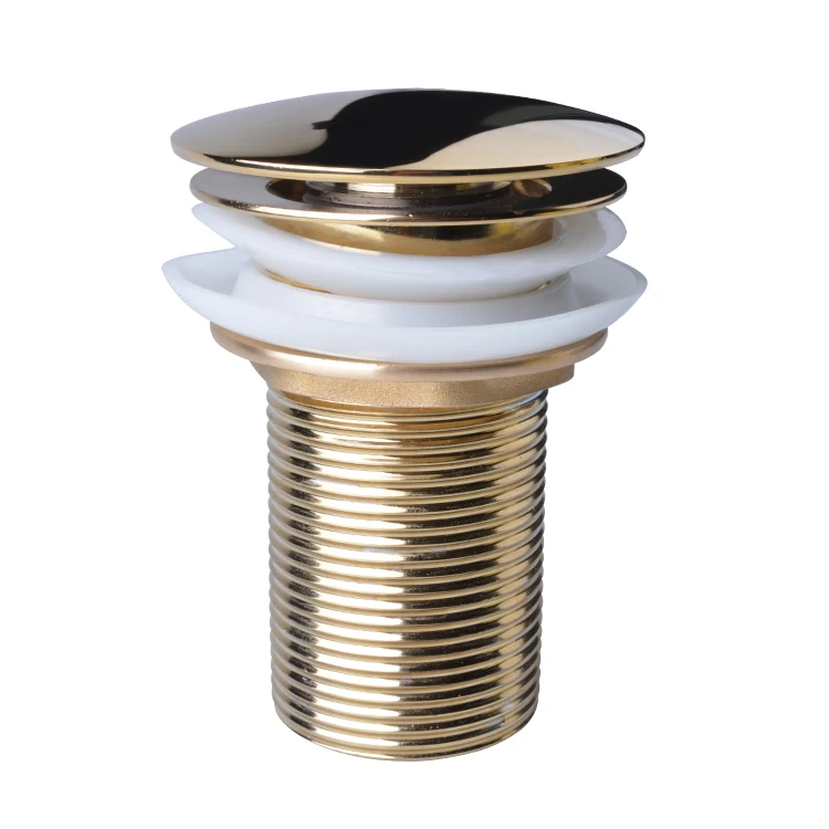 High Quality Pop Up Kitchen Bathroom Sink Without Overflow Chrome Gold Drain