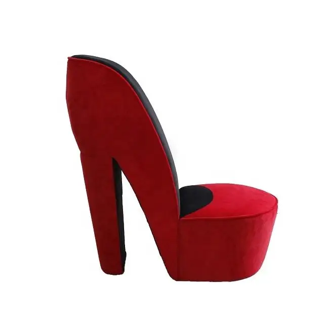 Hot sales Full Of Design Sense Red Velvet Armless Accent High Heel Chair Leisure Chair